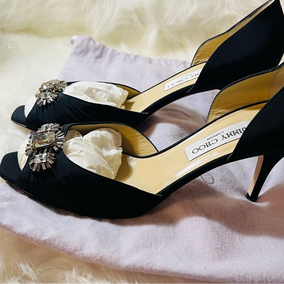 JIMMY CHOO  black Saeda crystal-embellished 🖤 - Picture 3 of 7